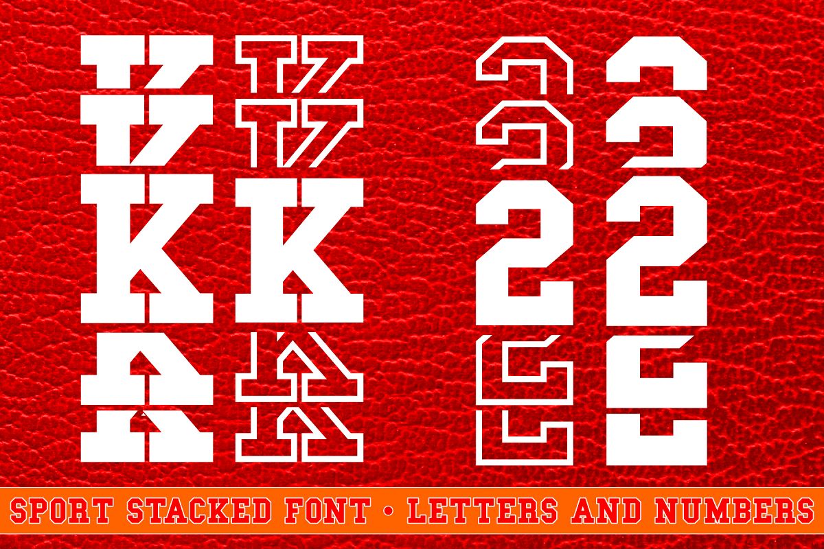 Sport Stacked Font Filled and Outlined Cut File SVG example image 1