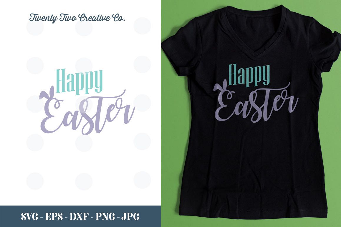 Happy Easter Cut File - SVG, DXF, PNG, EPS, JPG example image 1