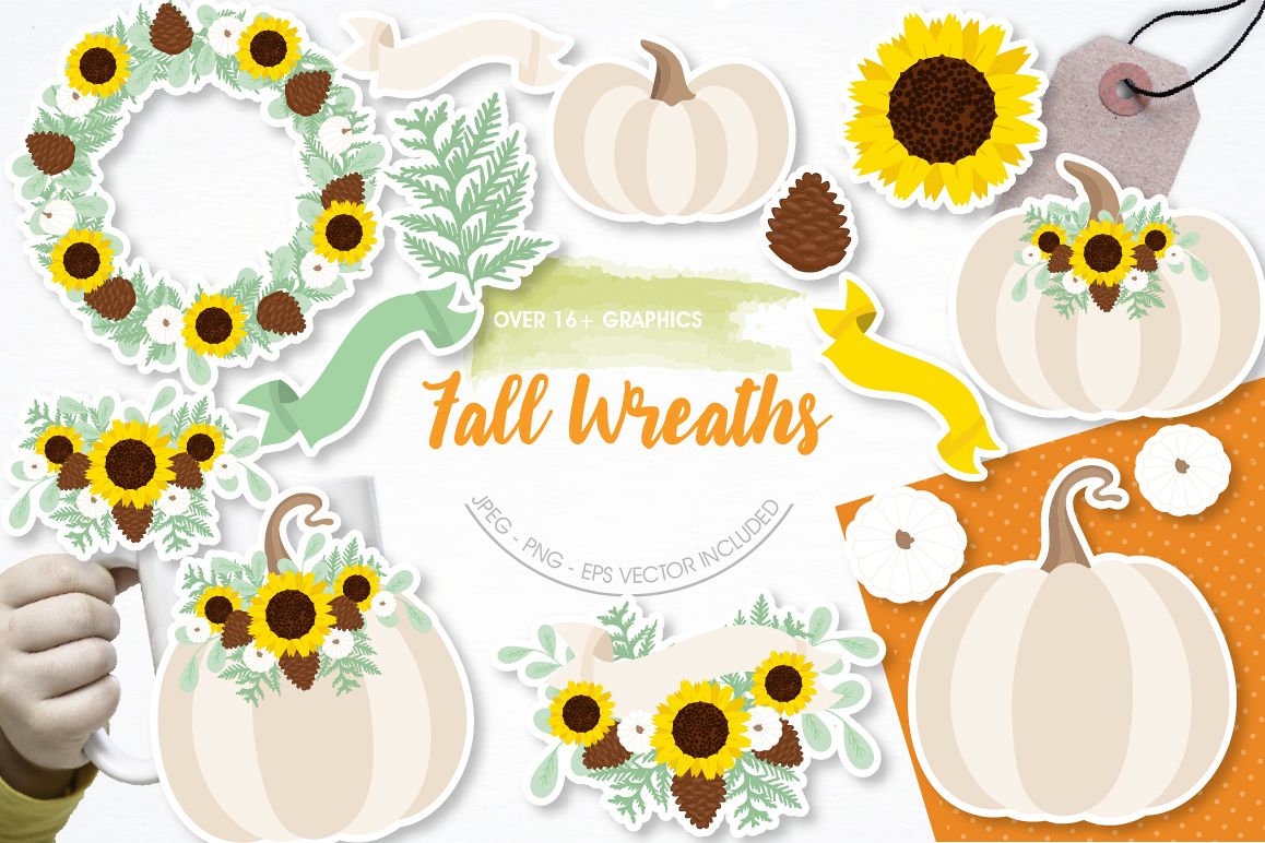 Fall Wreaths graphics and illustrations example image 1
