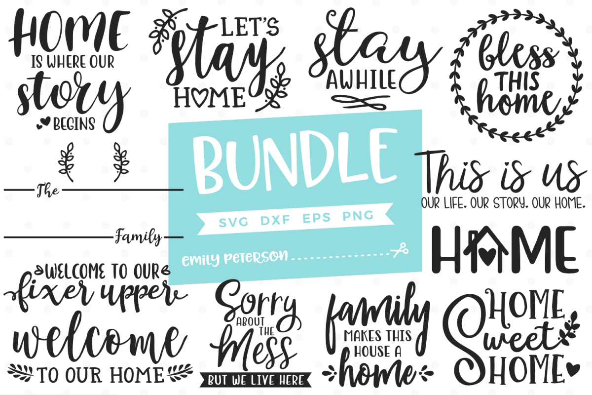 Home Bundle 12 Designs SVG DXF EPS PNG example image 1