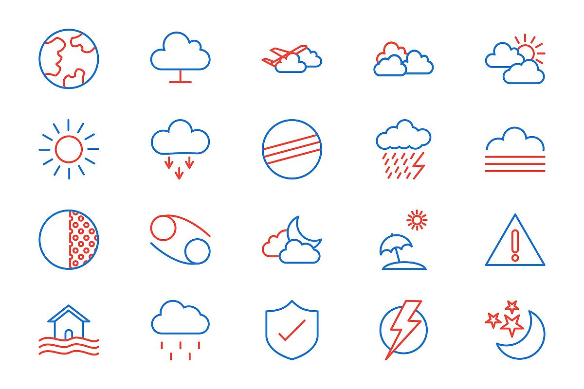 Set Of Weather And Season Icons example image 1