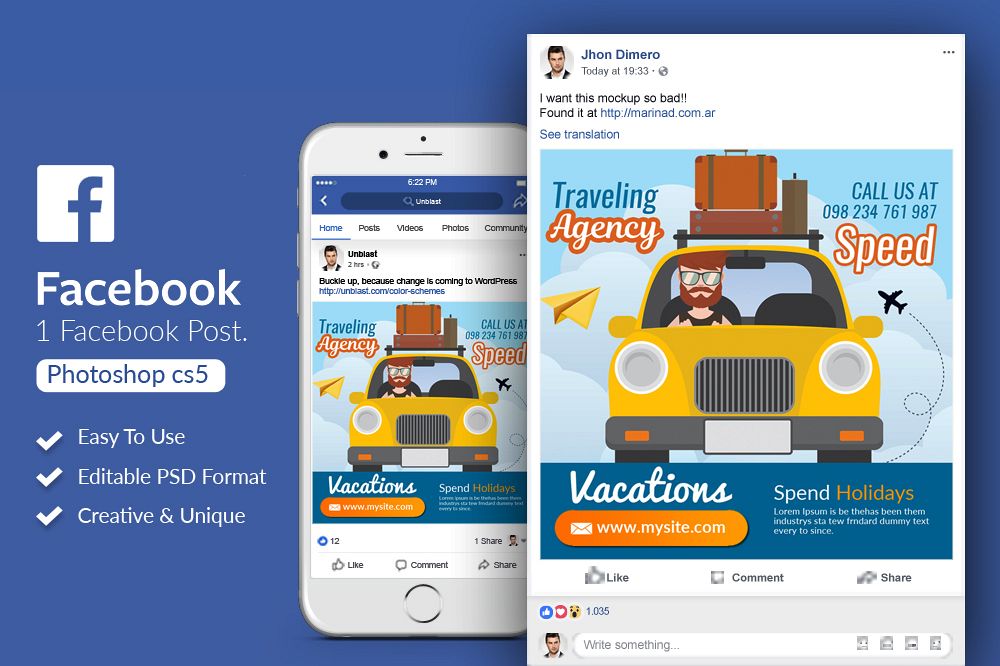 Tour & Traveling Agency Facebook Post example image 1