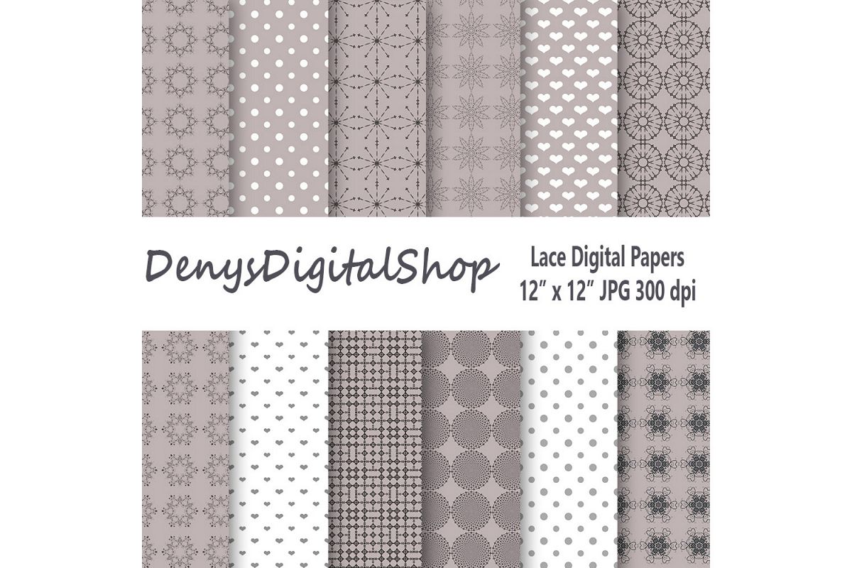 Lace Digital Papers - Vintage Digital Paper/ Wedding, SALE example image 1