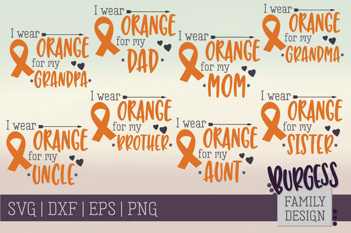 BUNDLE | I wear orange for my family | SVG DXF EPS PN example image 1