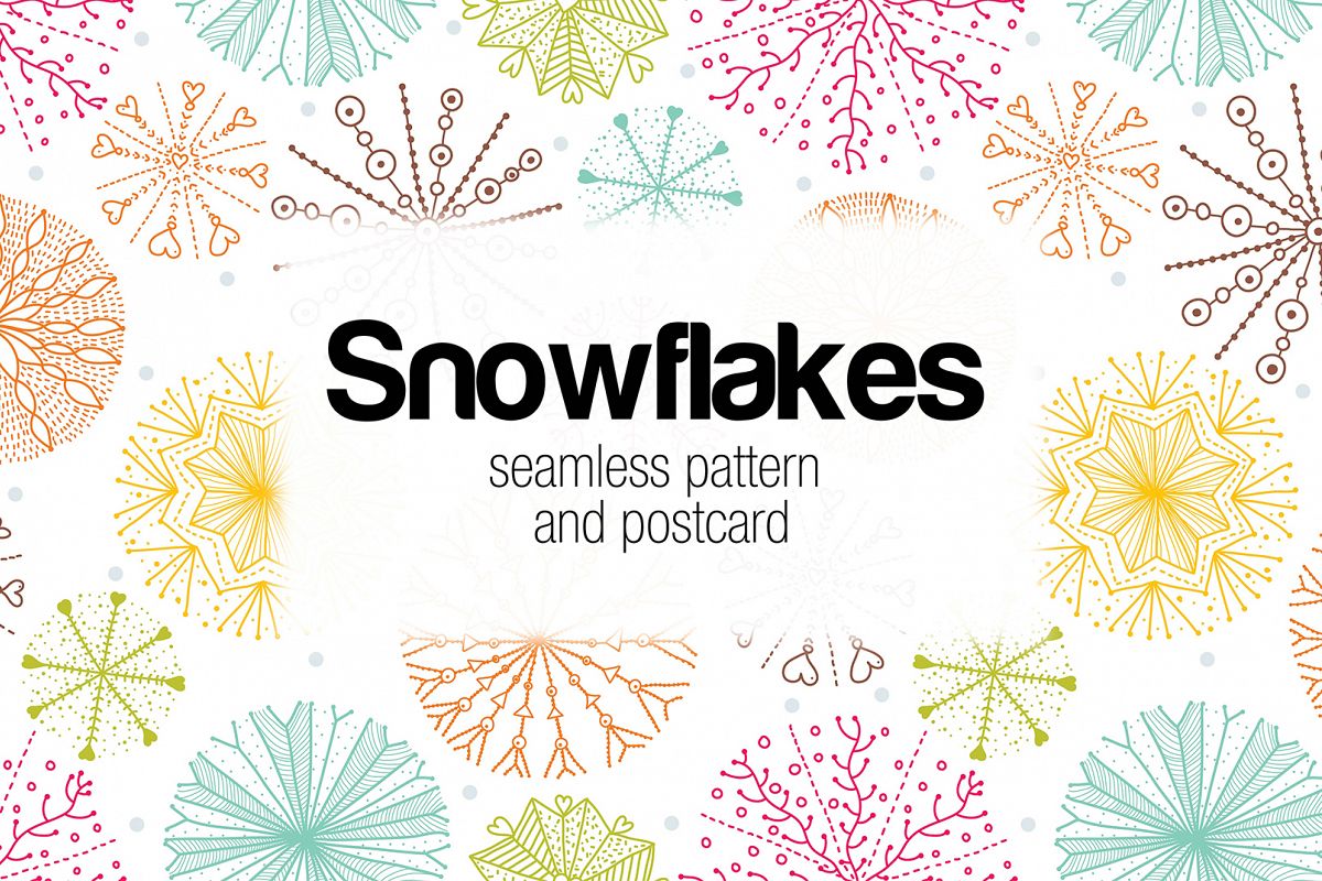 Snowflakes.Winter pattern. example image 1