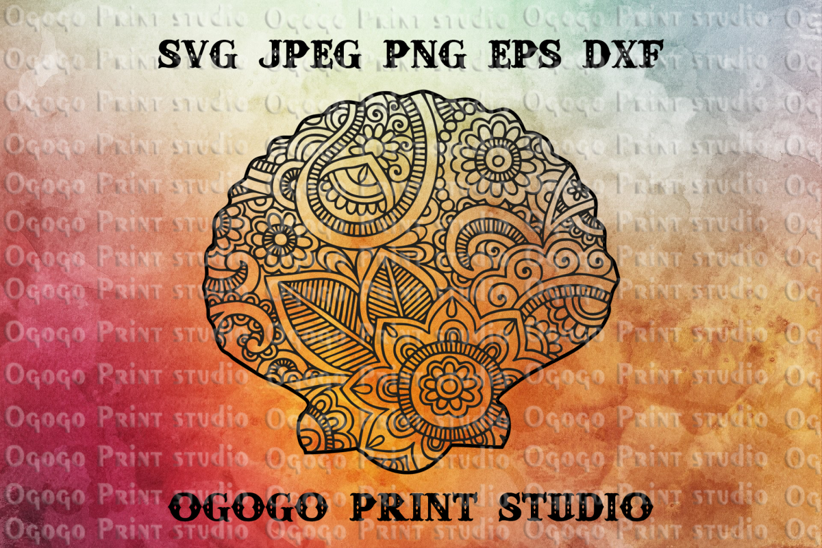 Seashell SVG, Zentangle SVG, Beach svg, Mandala svg, Sea example image 1