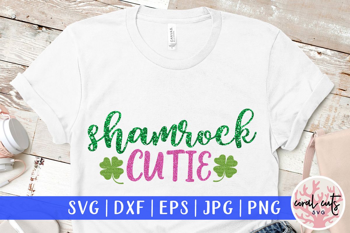 Shamrock cutie - St. Patrick's Day SVG EPS DXF PNG example image 1