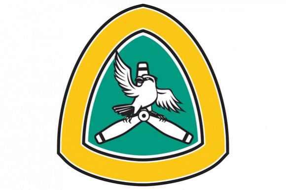 Shrike Perching Propeller Blade Crest Retro example image 1