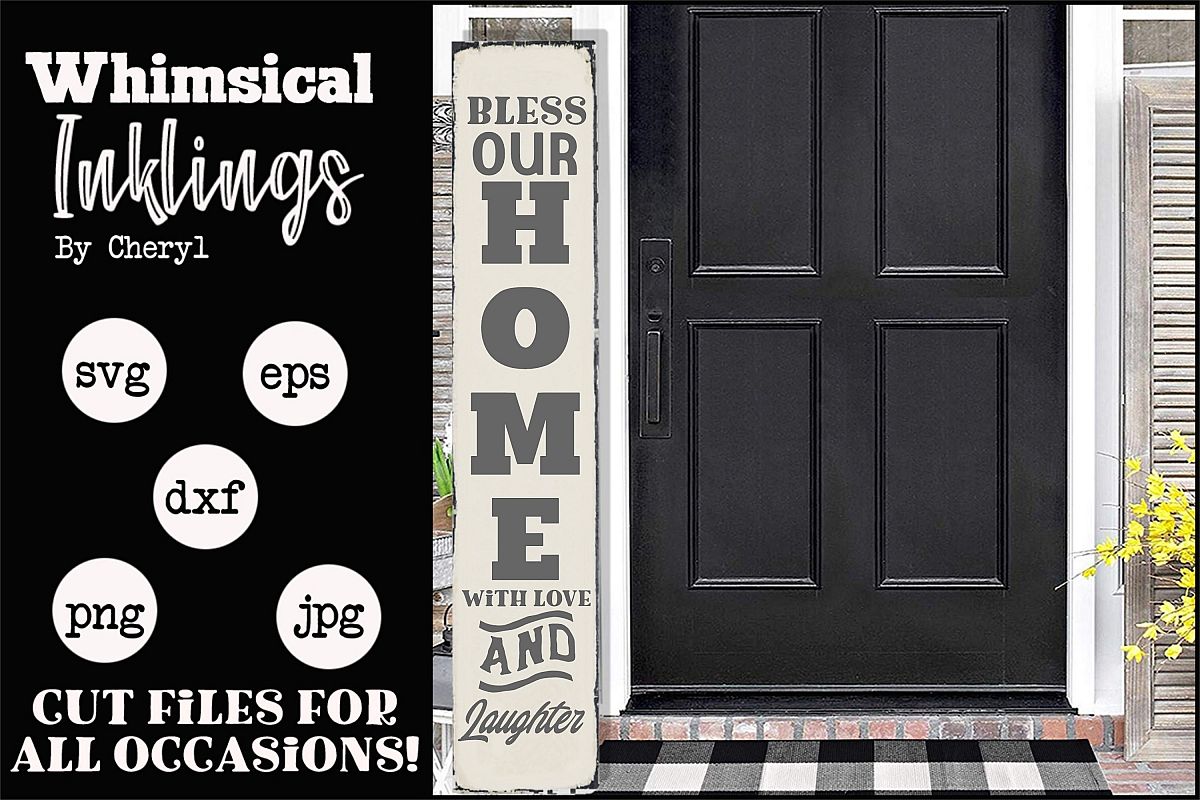Bless Our Home-Vertical Welcome SVG example image 1