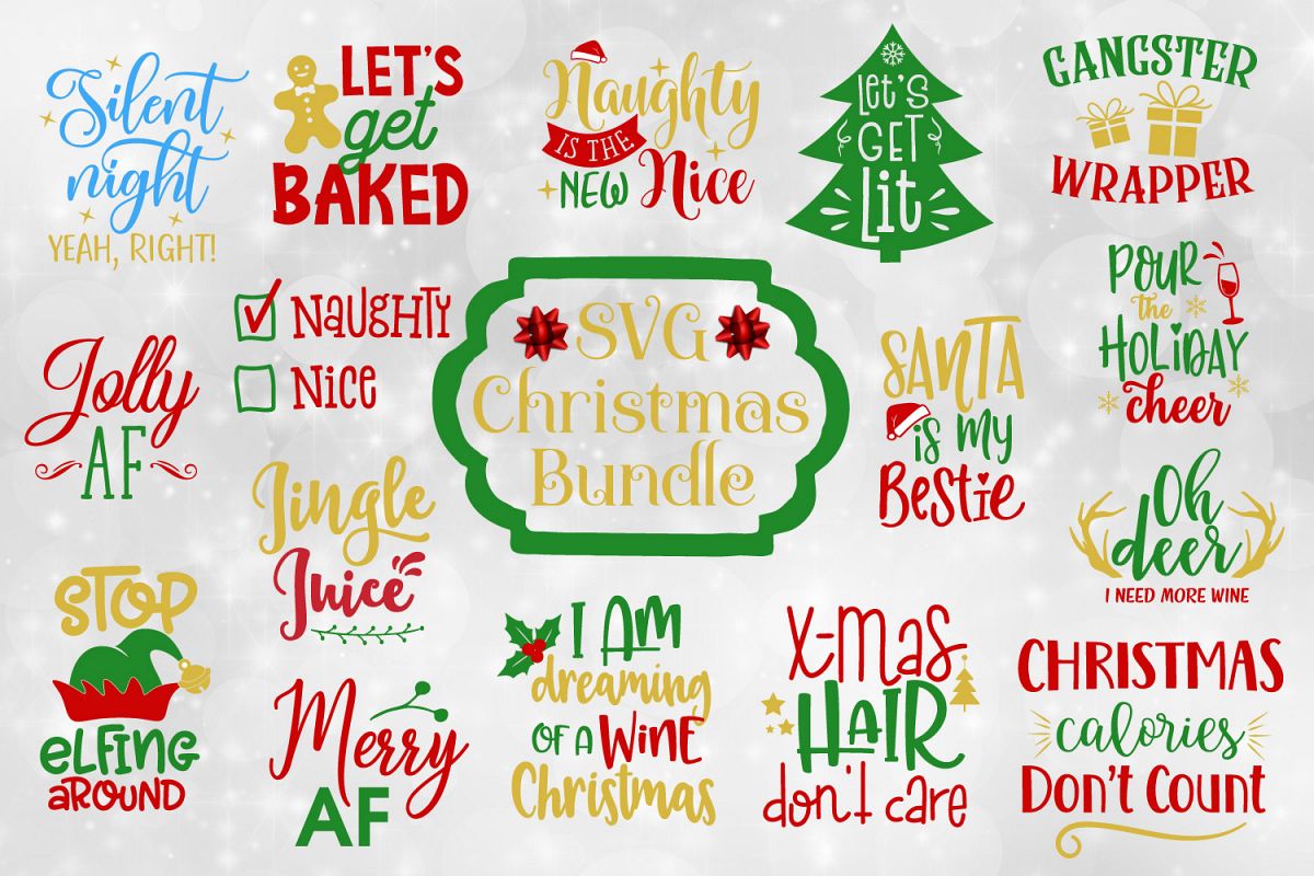 Funny Christmas Quotes Bundle SVG EPS DXF PNG 120794 SVGs 