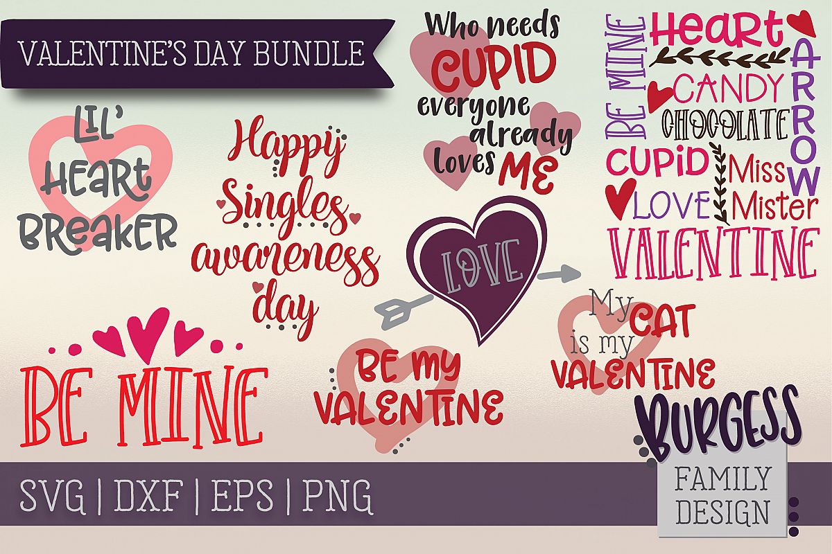 Valentine's Day Bundle | SVG DXF EPS PNG example image 1