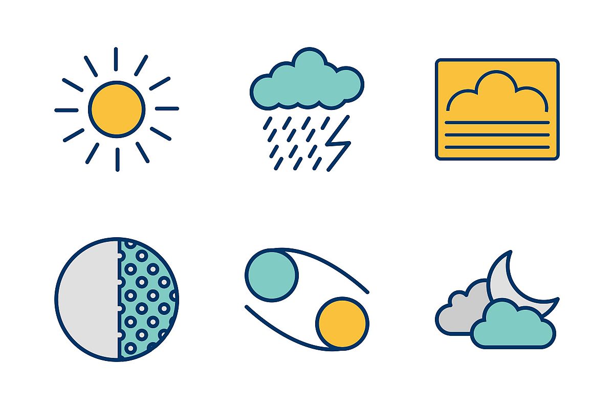 Set Of Weather And Season Icons example image 1