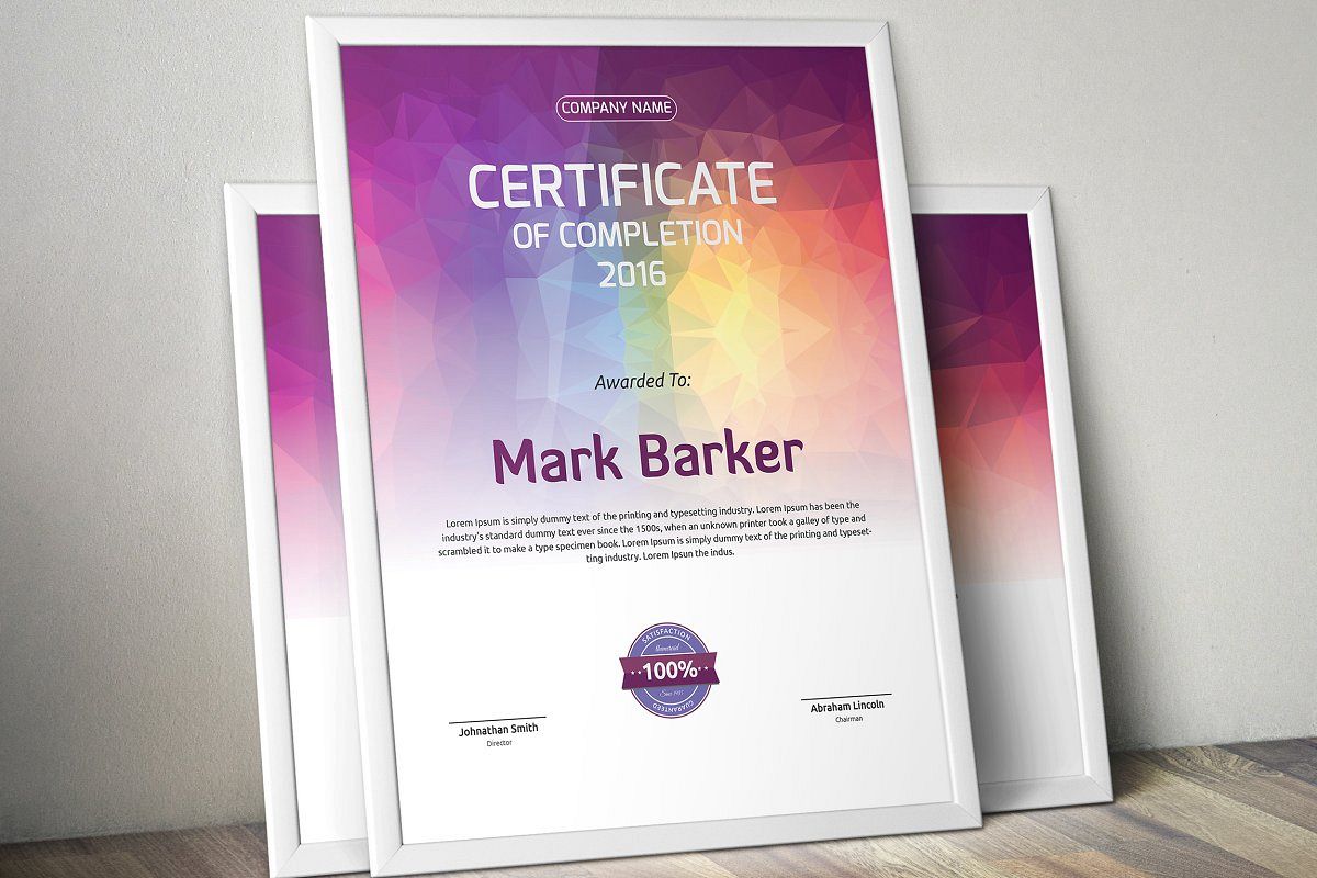 Certificate example image 1