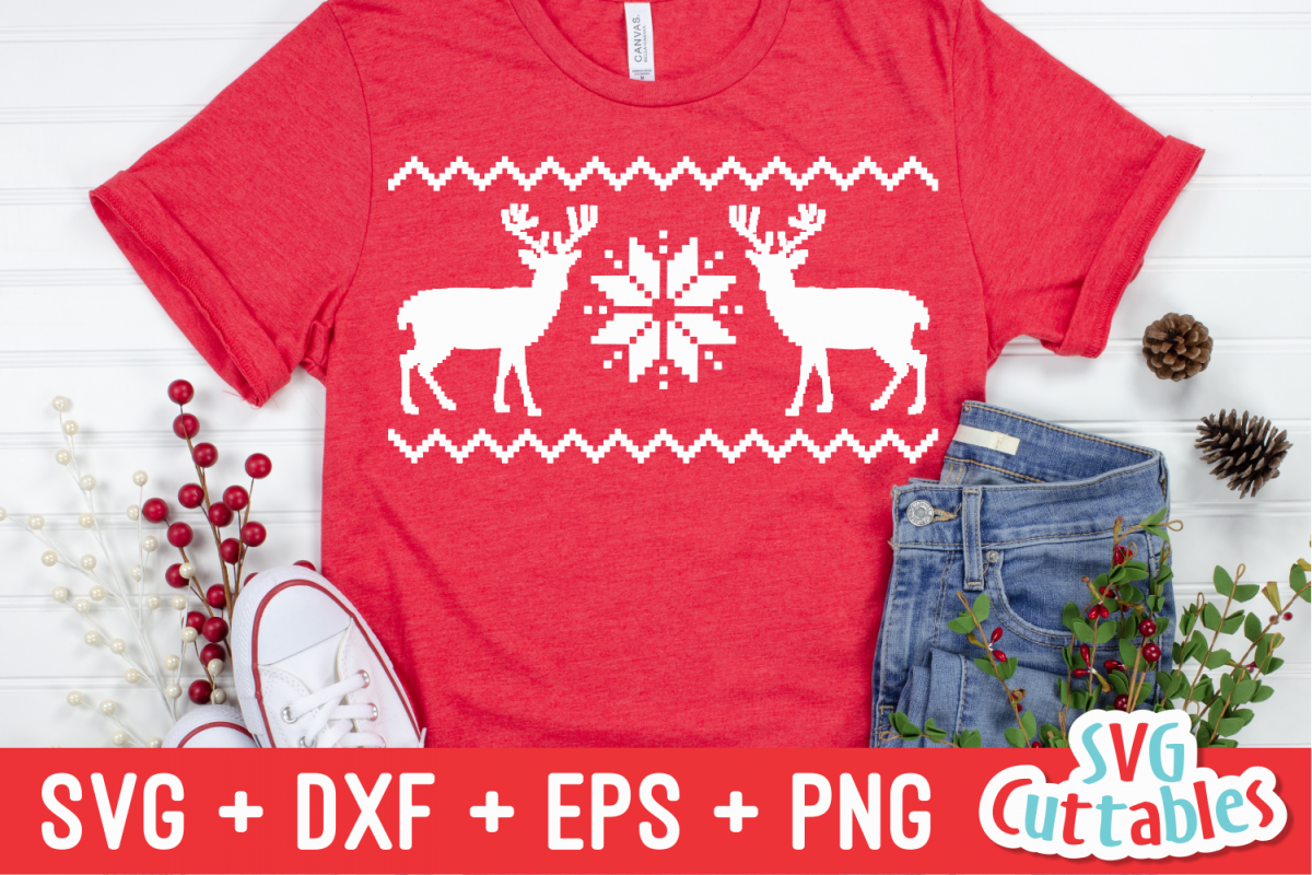 Deer Sweater| Christmas Cut File example image 1