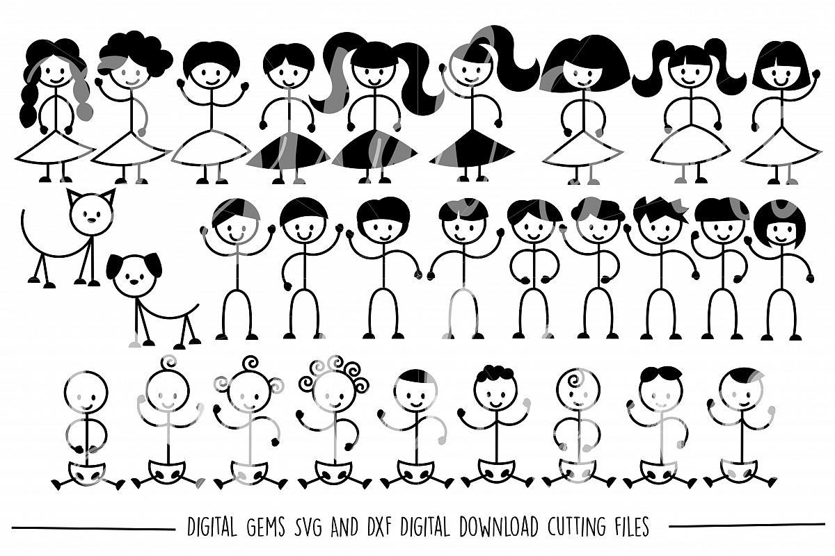 Stick People SVG / DXF / EPS / PNG files example image 1