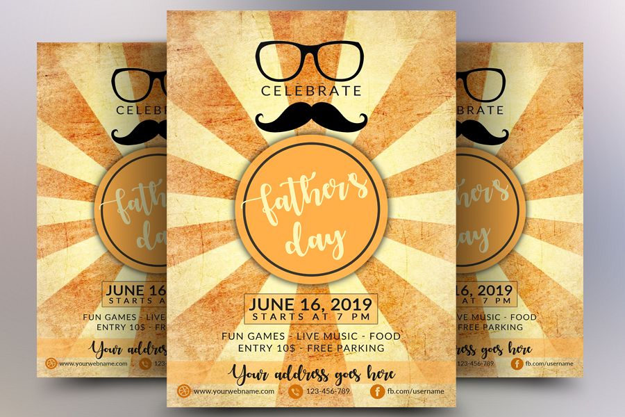 Fathers day celebrations flyer example image 1