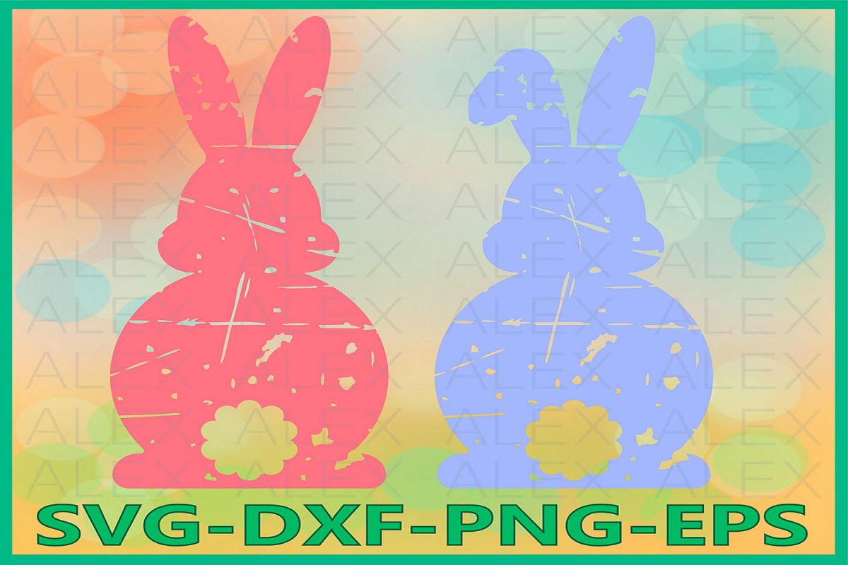 Easter Bunny svg, Bunny Grunge Svg, Distressed Easter SVG example image 1