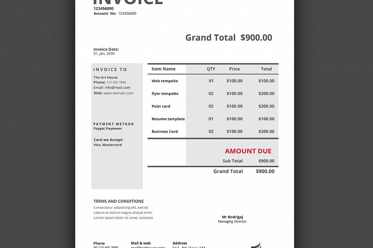 Invoice Tamplate example image 1