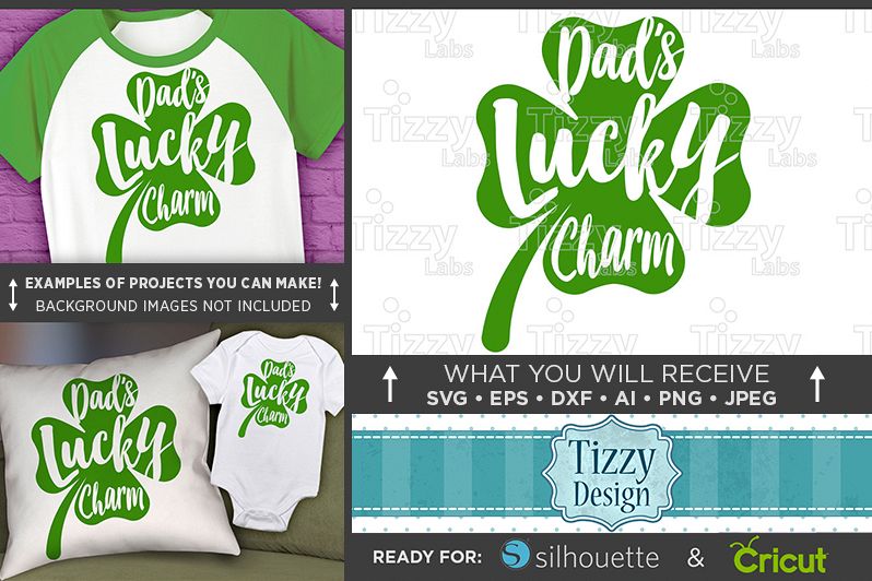 Dad's Lucky Charm SVG - Kids St. Patricks Day Shirt - 1069 example image 1