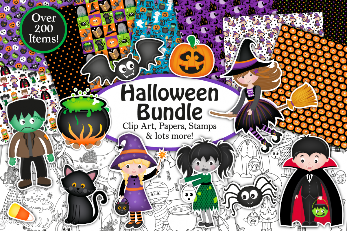 Halloween bundle, Halloween graphics & Illustrations example image 1