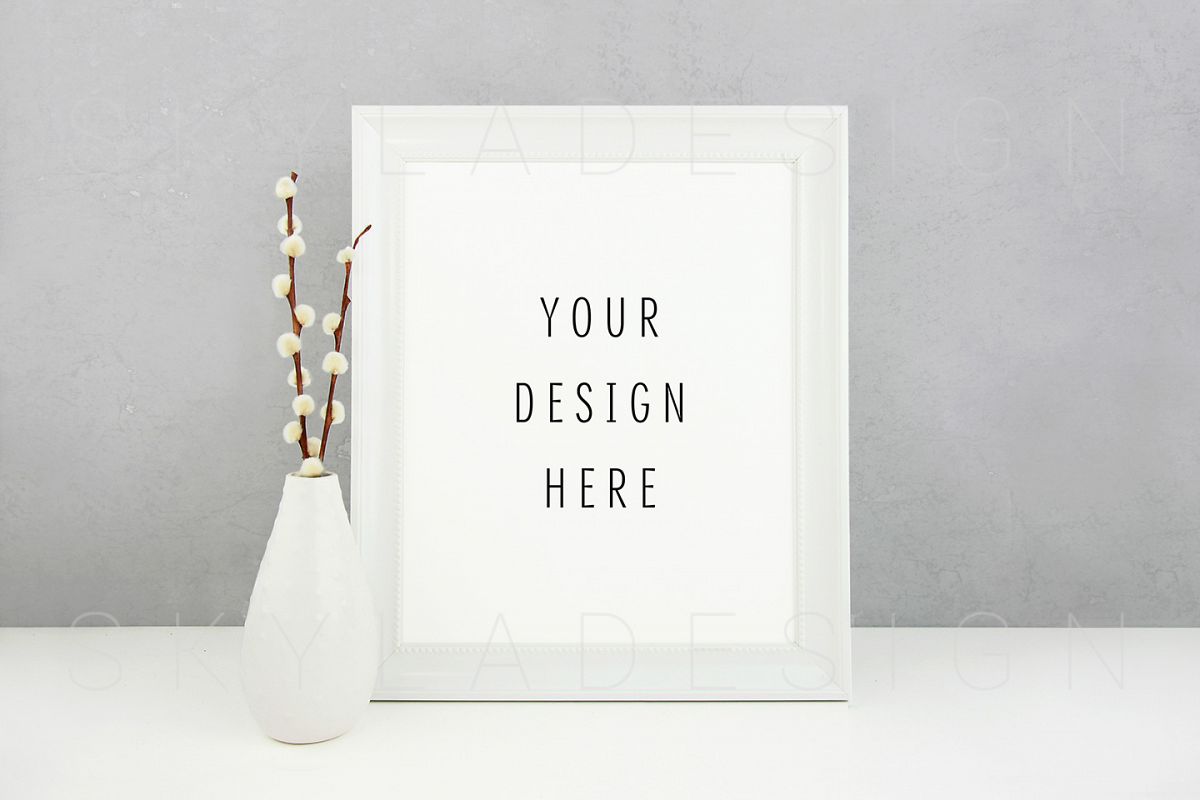 Download White poster & picture frame mockup