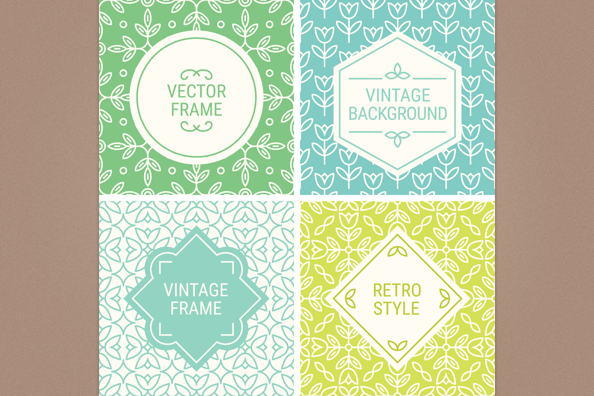 Mono Line Frames and Patterns - Set 16 example image 1