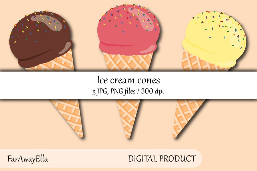 Ice cream cone clipart example image 1