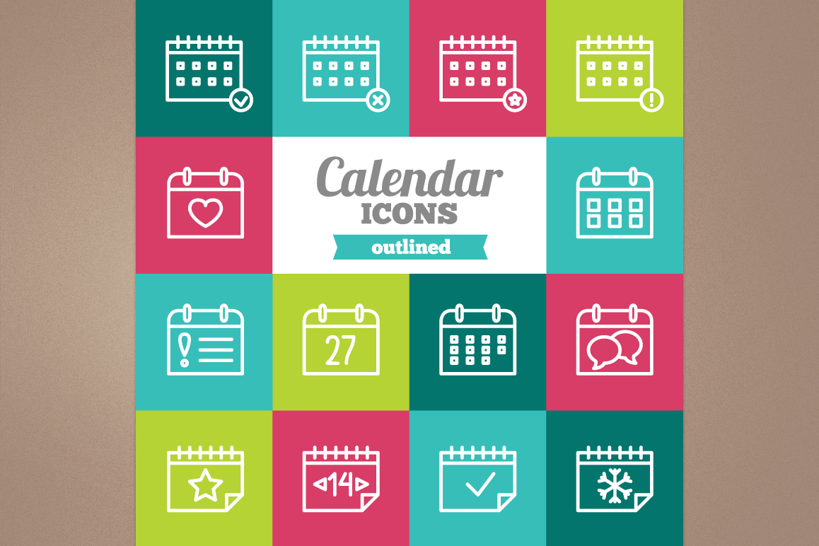 Outlined Calendar Icons example image 1