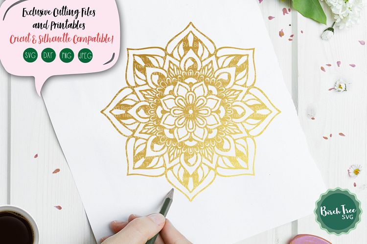 Mandala SVG Cut File, Boho SVG, Floral Svg, Mandala Design example image 1