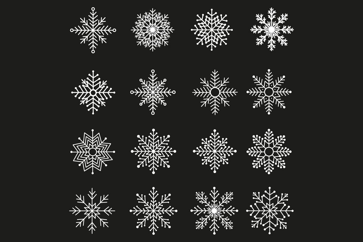 16 Snowflakes set example image 1