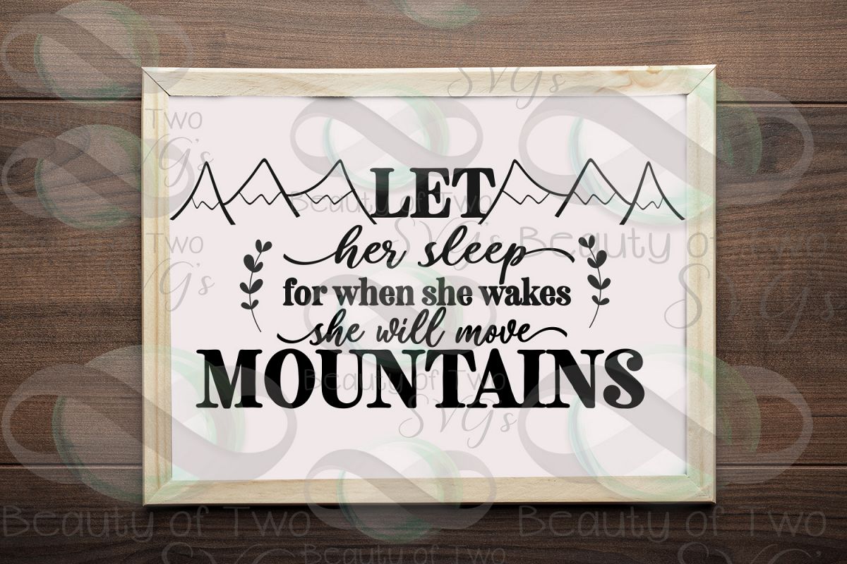 Let her sleep svg and png, nursery svg, baby girl svg example image 1