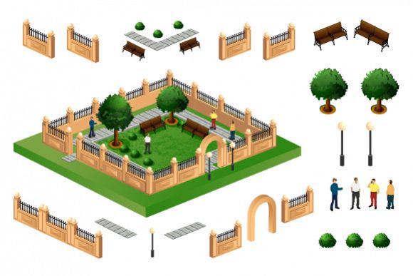 City park vector illustration example image 1