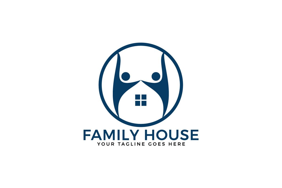 Family House Vector Logo Design. example image 1