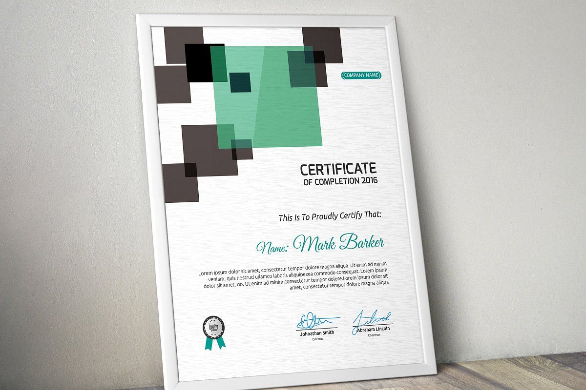 Certificate example image 1