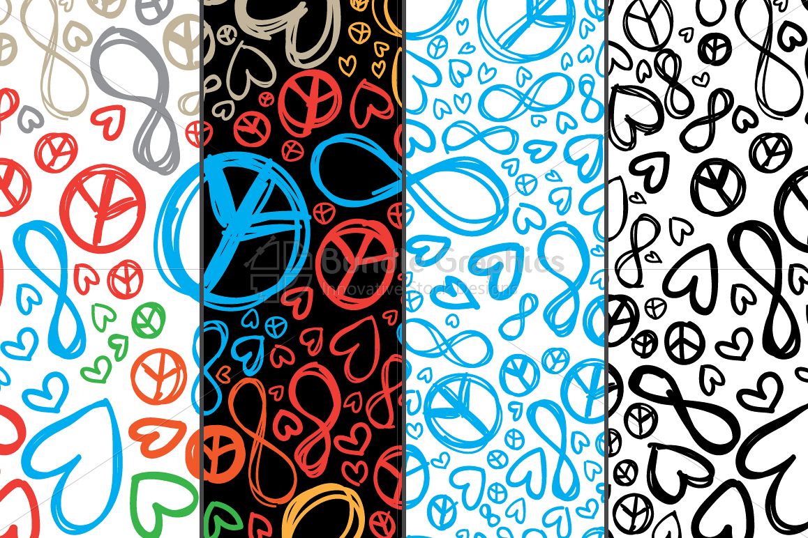 Love, Peace, Infinity - Colorful Pattern Set example image 1