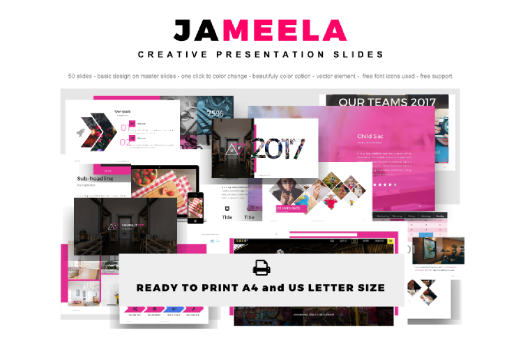 Jameela Beautiful Creative Presentation Slides Template example image 1