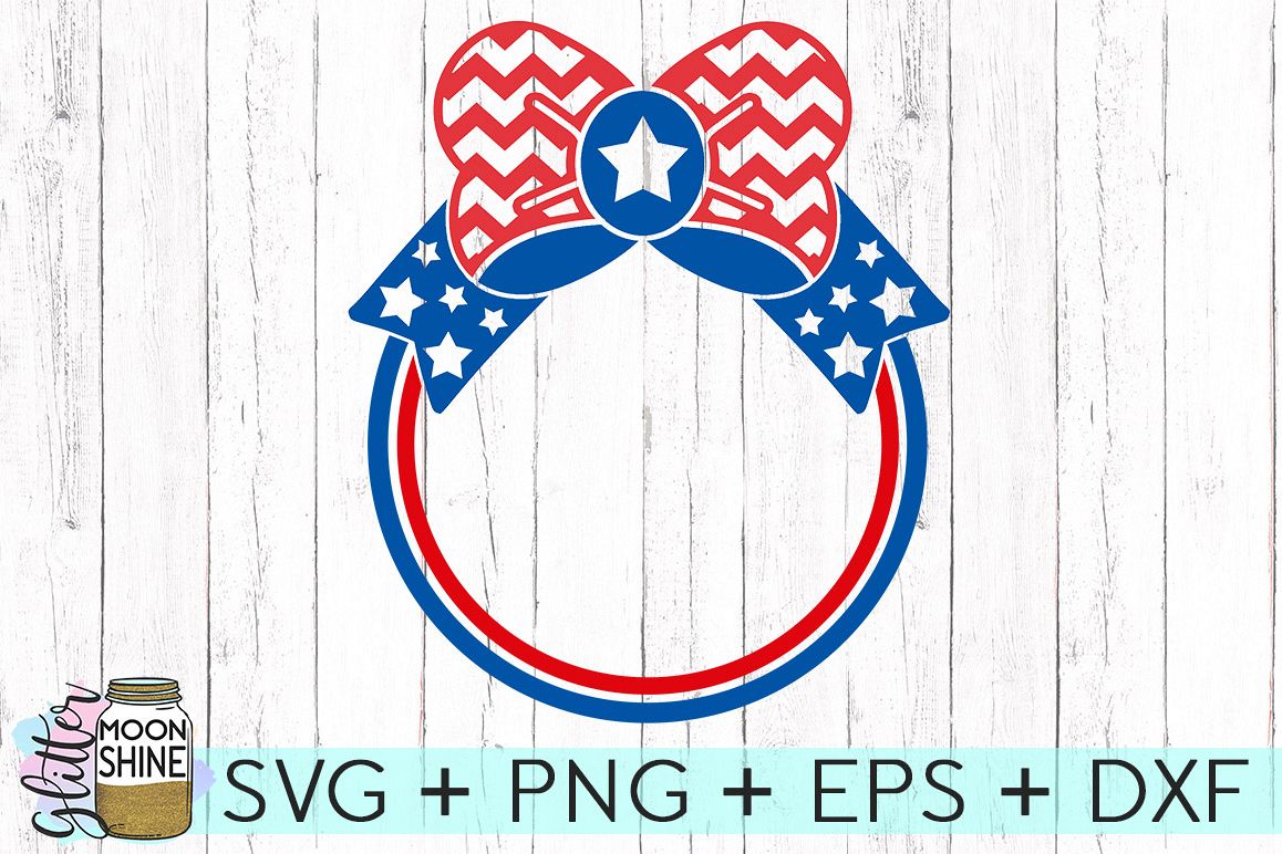 Download Patriotic Bow Monogram Frame SVG DXF PNG EPS Cutting Files (73818) | SVGs | Design Bundles