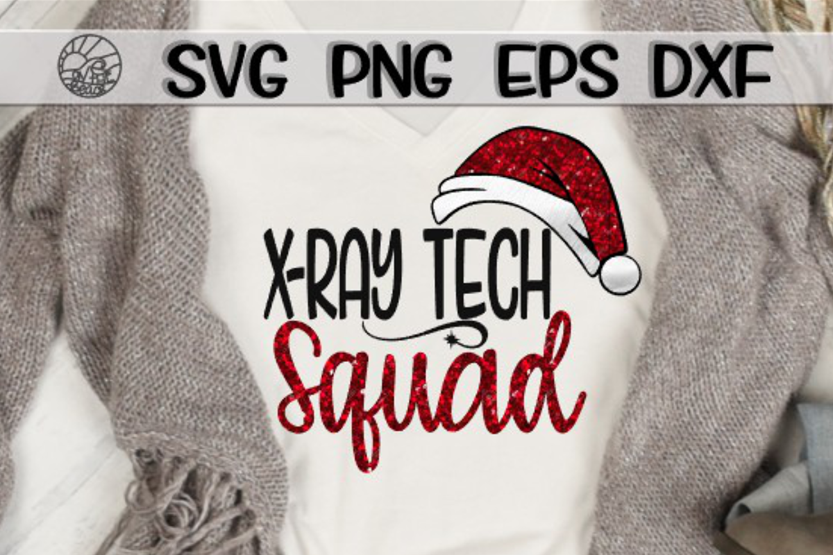 X-Ray Tech Squad with Santa hat - Christmas SVG example image 1