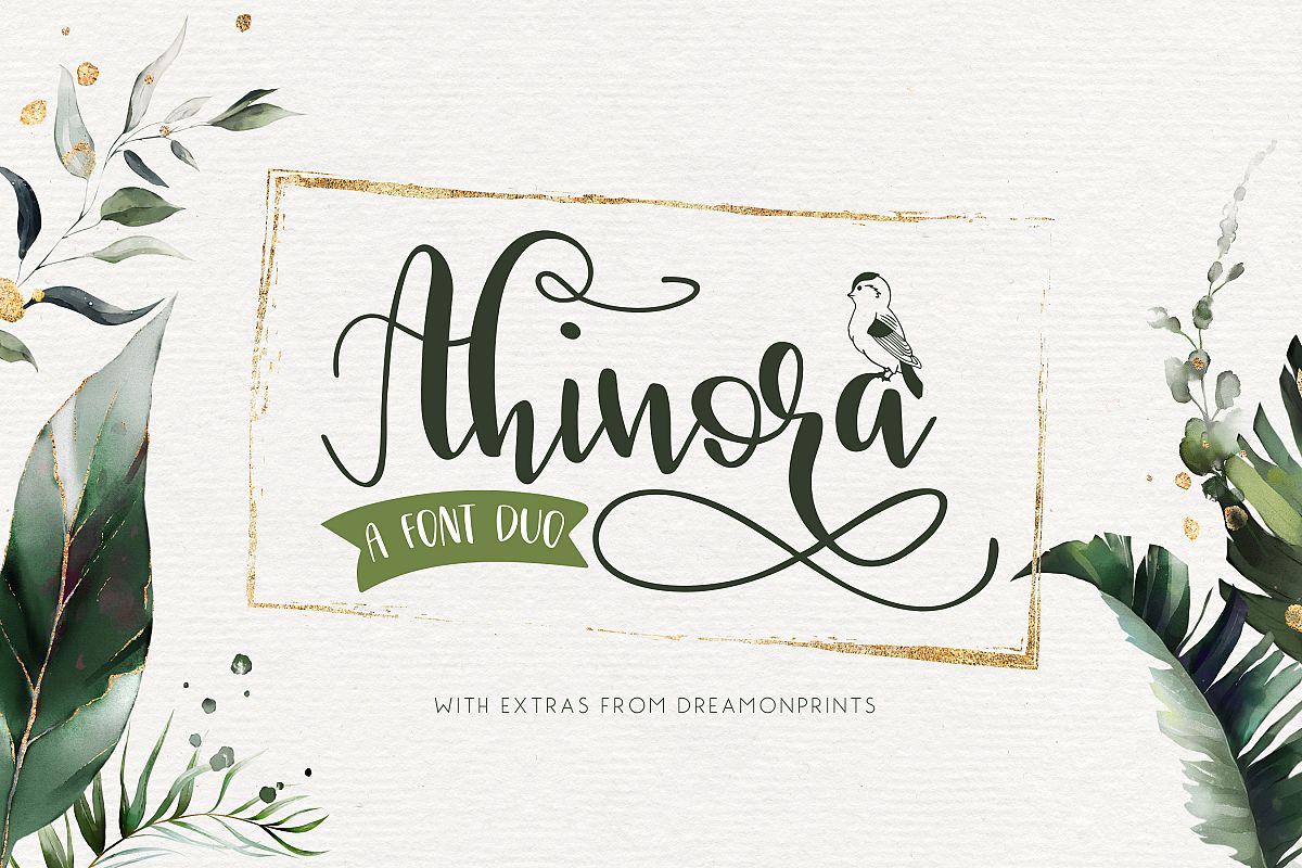 Ahinora - Font Duo with Doodles example image 1