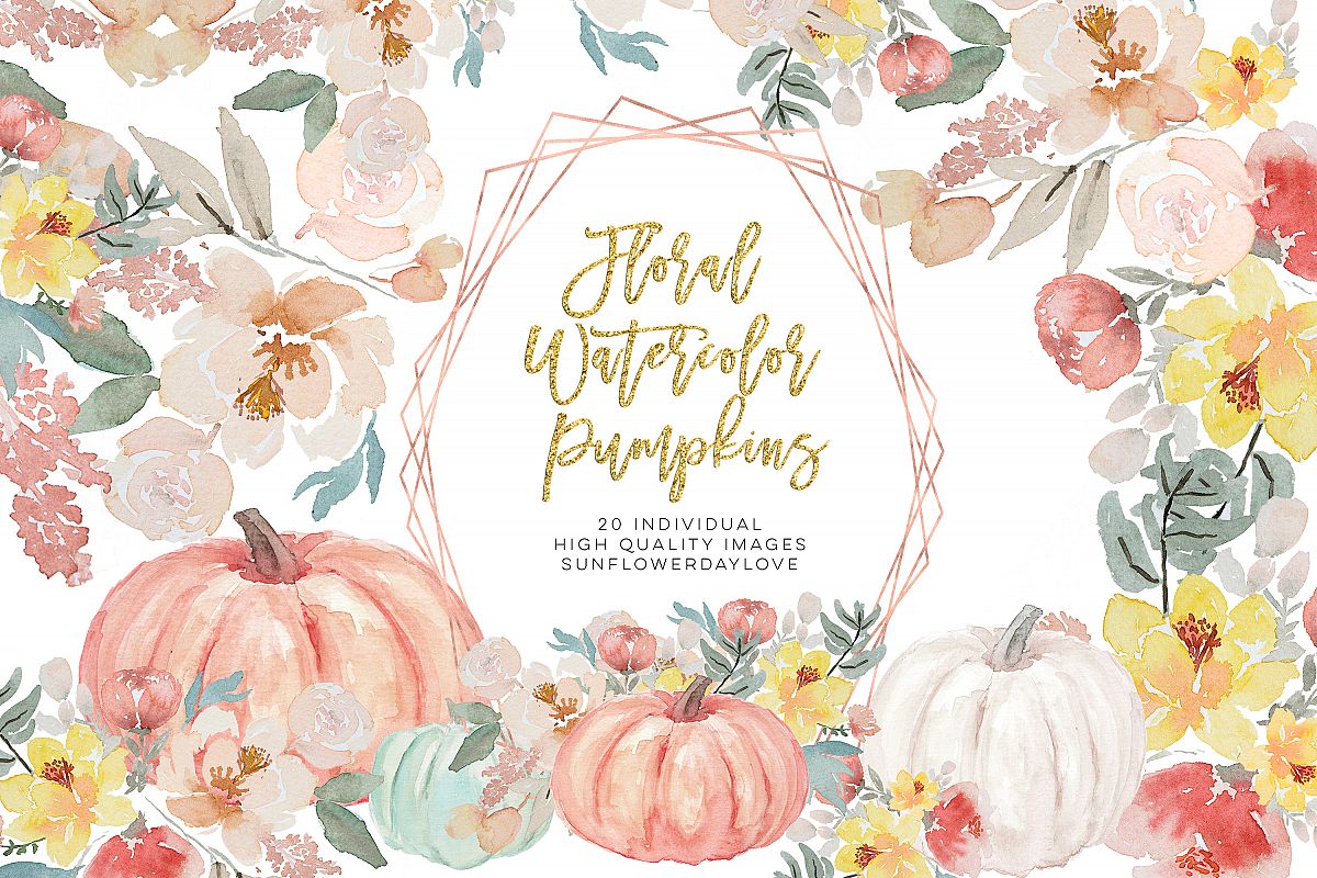 Autumn Watercolor Clipart, Fall Digital Download example image 1