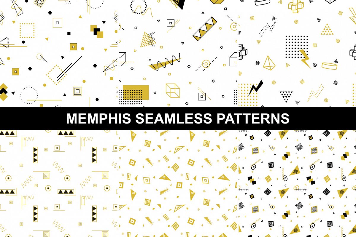 Geometric memphis patterns, seamless example image 1