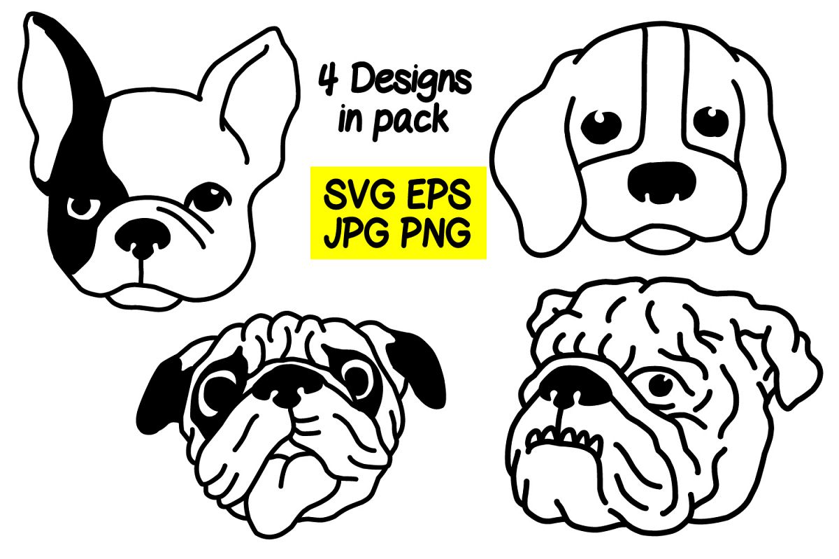 Dogs Head 4 Design - jpg png eps svg example image 1