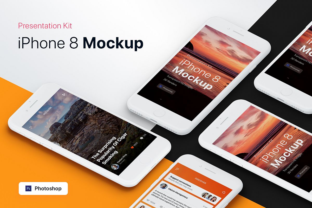 Presentation Kit - iPhone showcase Mockup_v3 example image 1
