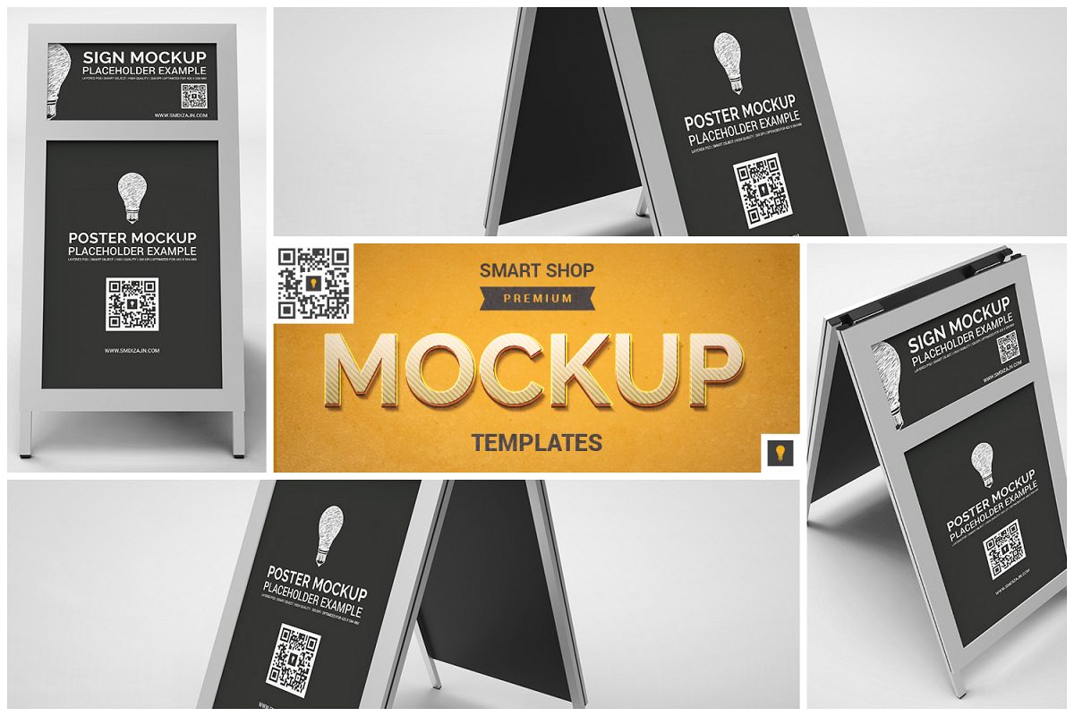 Sidewalk Poster Sign Mockup example image 1