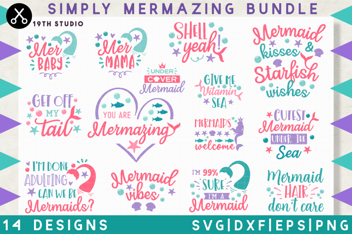 Mermaid SVG bundle | Simply Mermazing SVG Bundle | MB33 (138022) | SVGs