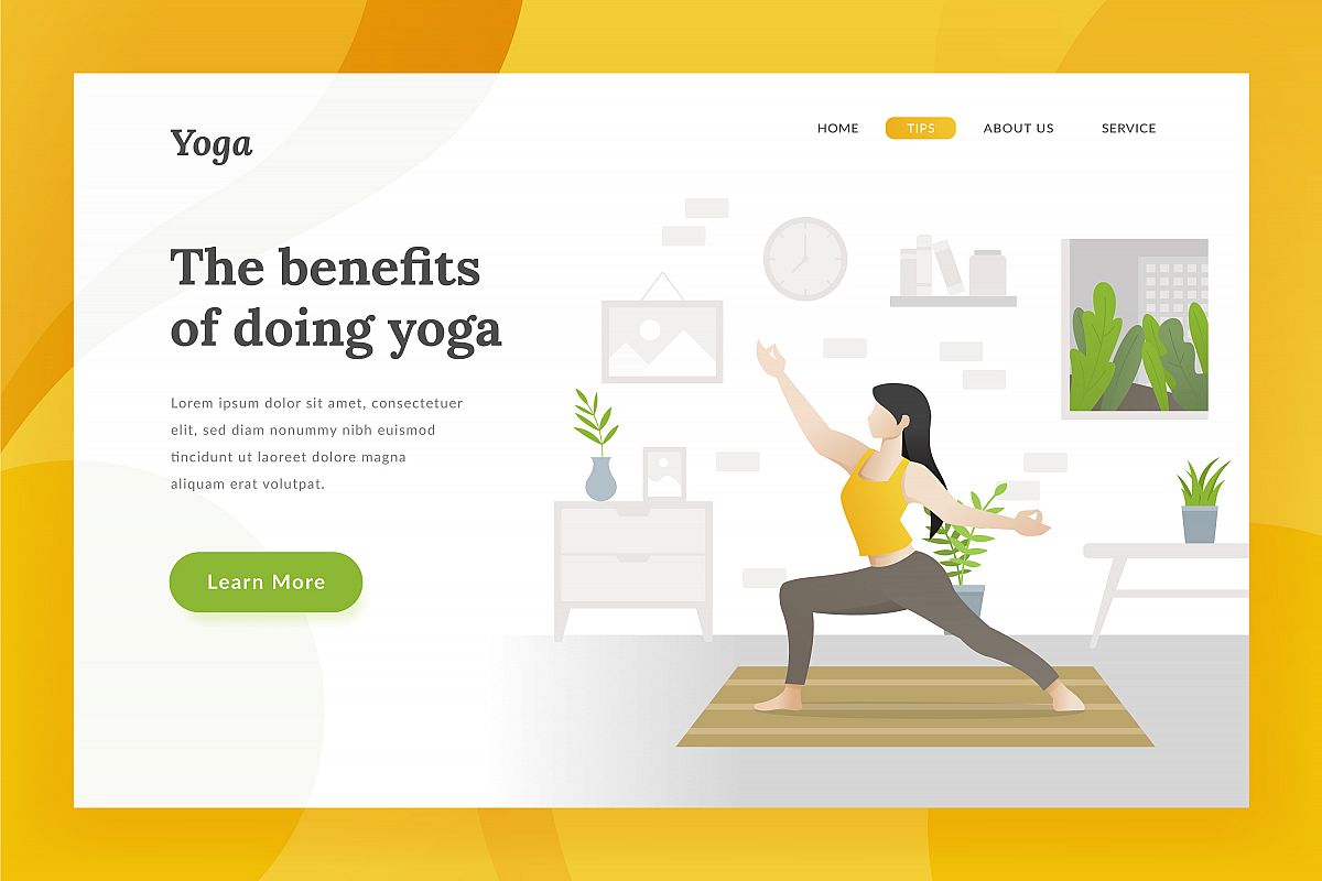 Yoga landing page illustration example image 1