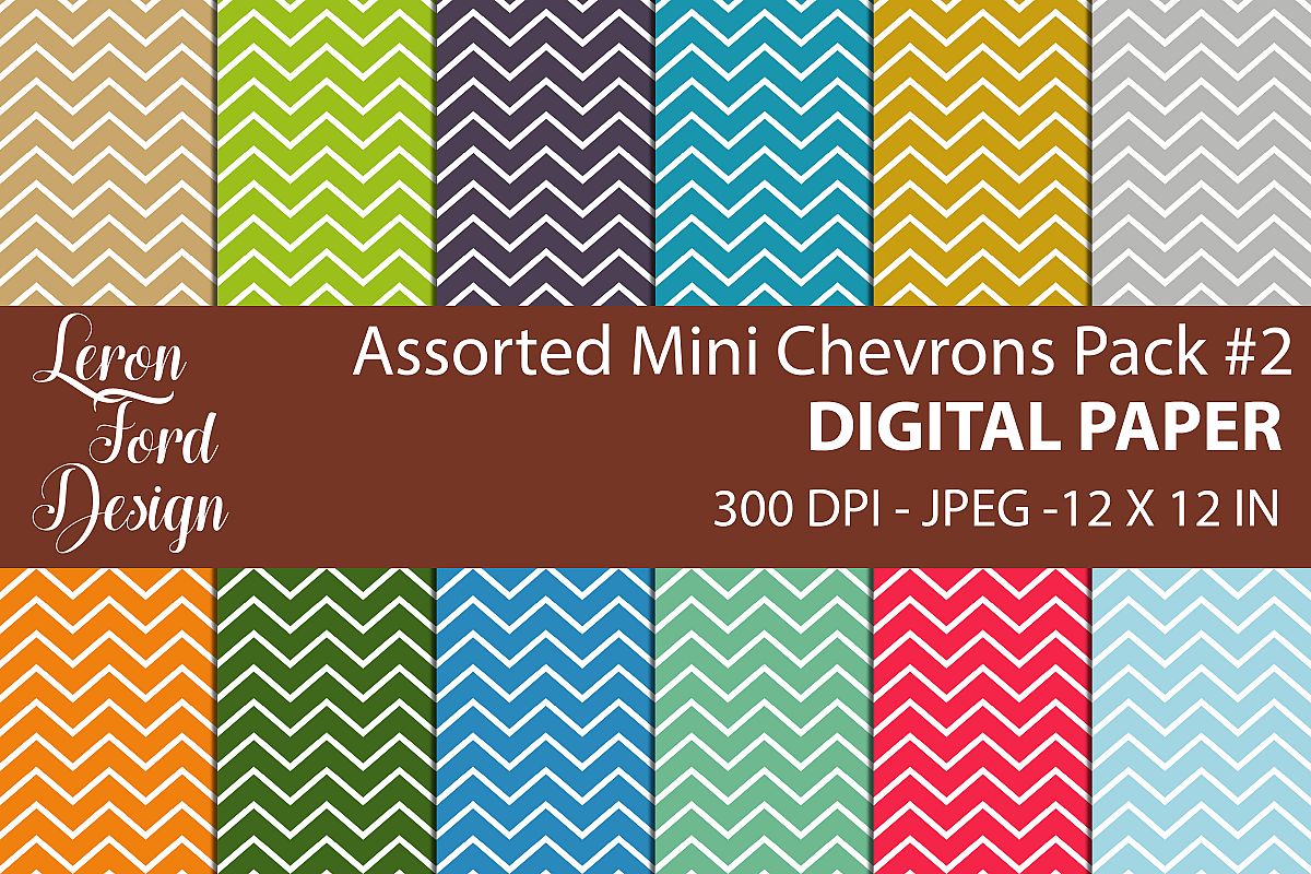 Assorted Mini Chevrons Pack #2 Digital Paper example image 1