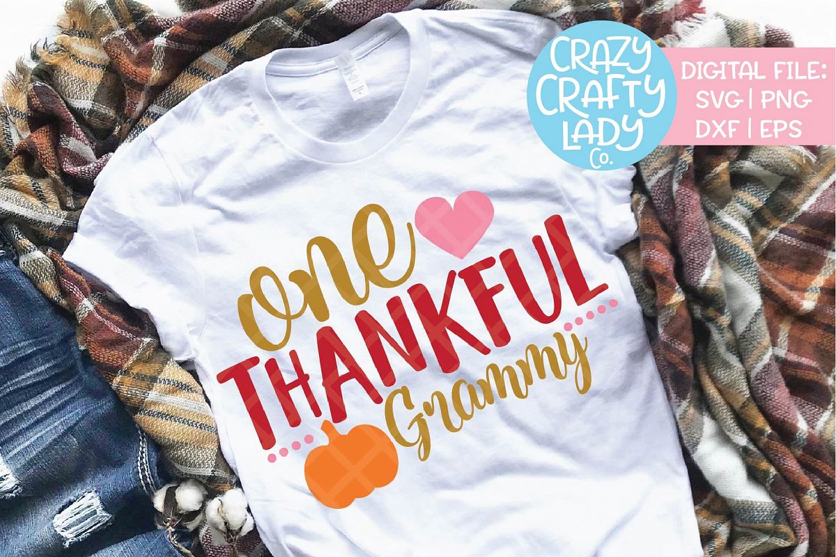One Thankful Grammy SVG DXF EPS PNG Cut File example image 1