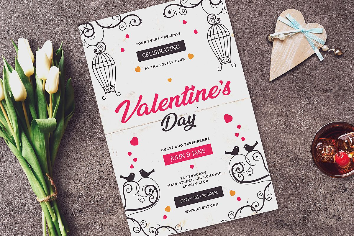 Valentine Invitation Card Mock-up #3 example image 1