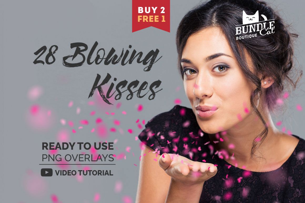 28 Blowing kisses Photoshop Overlays example image 1